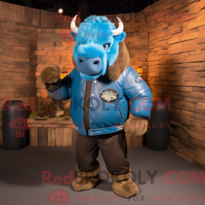 Sky Blue Bison maskot...