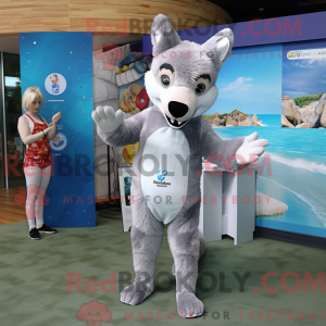 Sølv Dingo maskot kostume...