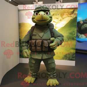 Olive Turtle maskot kostume...