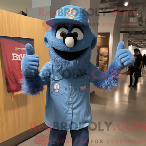 Personaggio mascotte blu...