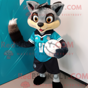 Cyan Civet maskotdraktfigur...