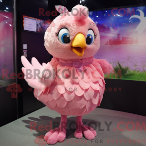 Rosa Quail-maskotdraktfigur...
