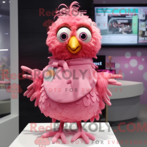 Rosa Quail-maskotdraktfigur...