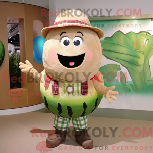 Beige vandmelon maskot...