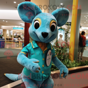 Turquoise Kangaroo mascot...