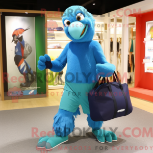 Cyan papegøye maskot...
