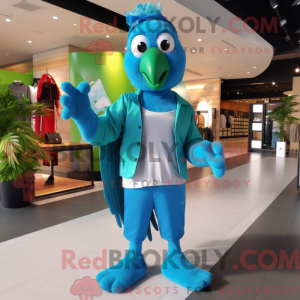 Cyan Parrot Maskottchen...