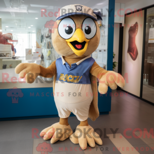 Beige Hawk-mascottekostuum...