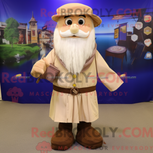 Mascotte de magicien beige...