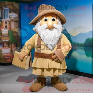 Mascotte de magicien beige...