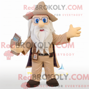 Mascotte de magicien beige...