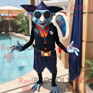 Navy Vampire mascot costume...