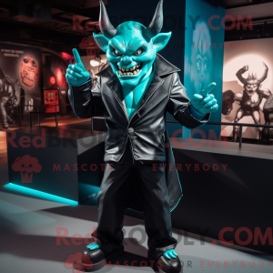 Cyan Devil Maskottchen...