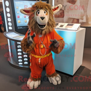 Rust Angora Goat mascot...