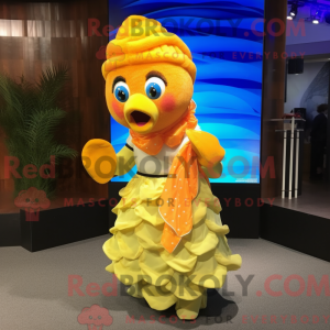 Yellow Clown Fish mascot...