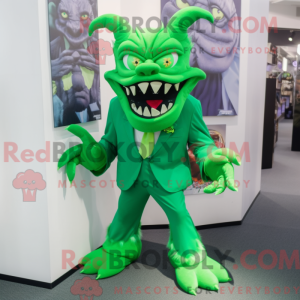 Grønn Demon maskot drakt...