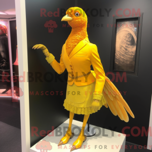 Geel Fazant mascottekostuum...