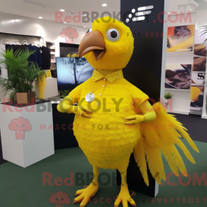 Geel Fazant mascottekostuum...