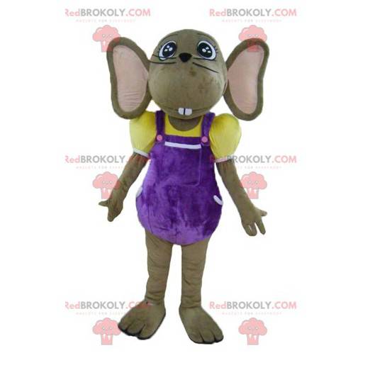 Brown and pink mouse mascot in colorful outfit - Redbrokoly.com
