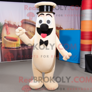 Beige Hot Dog maskot...