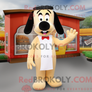Beige Hot Dog maskot...