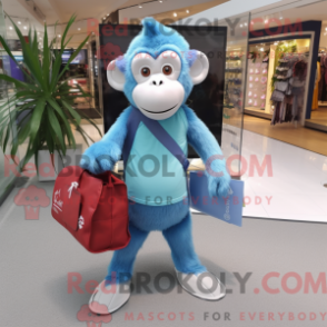 Figura de máscara de macaco azul-celeste com capuz e roupa - Macacos Mascotes - REBROKO_282517 - RedBrokoly.com