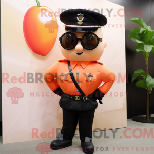 Fantasia de mascote Peach Commando com terno e óculos - Mascotes do Para Commando - REBROKO_282521 - RedBrokoly.com