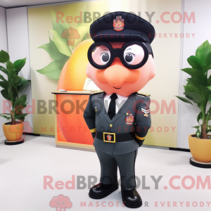 Fantasia de mascote Peach Commando com terno e óculos - Mascotes do Para Commando - REBROKO_282522 - RedBrokoly.com