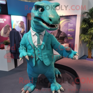 Blågrønn Iguanodon máscara...