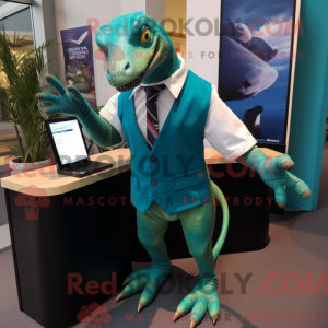 Blågrønn Iguanodon máscara...