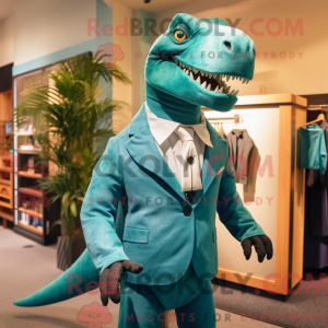 Blågrønn Iguanodon máscara...