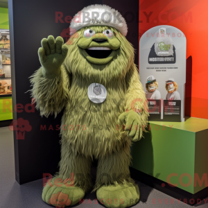 Oliven Yeti maskot kostume...