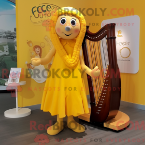 Yellow Celtic Harp mascot...
