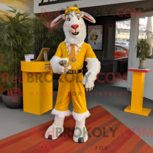 Gul Boerged maskot kostume...