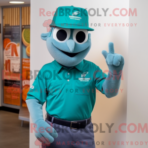 Teal Undead mascottekostuum...