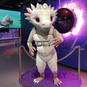 Hvid Armadillo maskot...