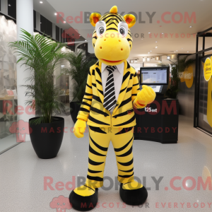 Lemon Yellow Zebra mascot...