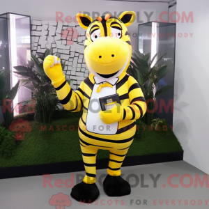 Lemon Yellow Zebra mascot...