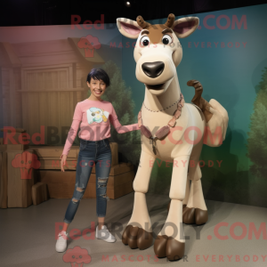 Beige Okapi-mascottekostuum...