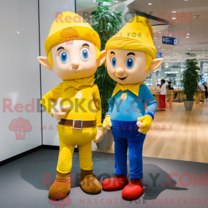 Geel Elf-mascottekostuum...