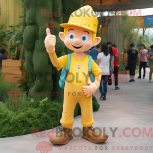 Yellow Elf mascot costume...