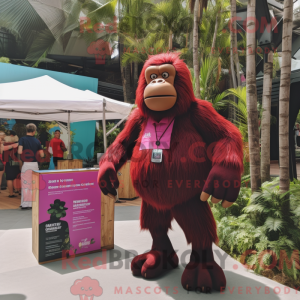 Magenta orangutang maskot...