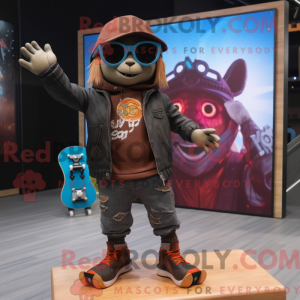 Skateboard-Maskottchen-Kost...