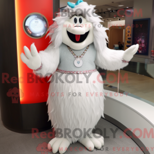 Hvit Men maskot kostyme...
