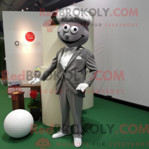 Grå golfbold maskot kostume...
