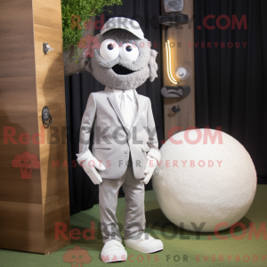 Gray Golf Ball mascot...