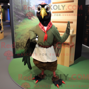 Oliven fasan maskot drakt...