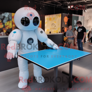 Hvit Ping Pong Table maskot...