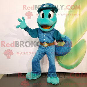 Blågrøn Anaconda maskot...