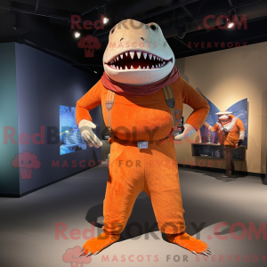 Orange Megalodon maskot...